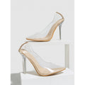 Slip on Pointed Transparent Crystal Stiletto Heel Everyday Four Seasons Autumn Shoes